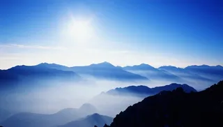 企业文化背景 蓝色山川背景图片