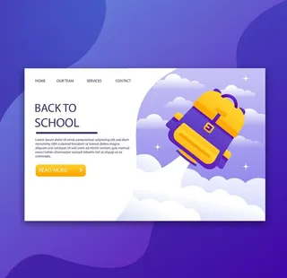 扁平化教育学习主题插画图片