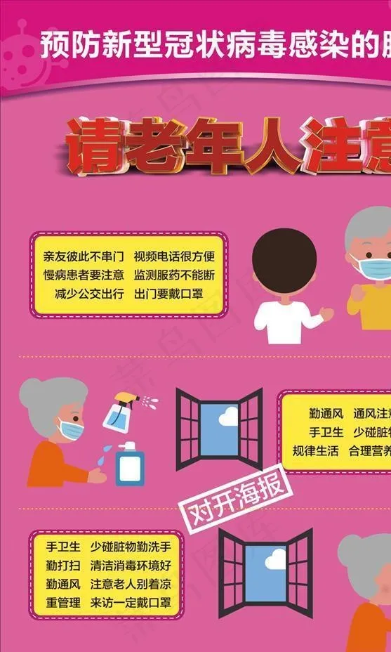 新冠病毒请老年人注意海报图片(0×0像素())cdr矢量模版下载