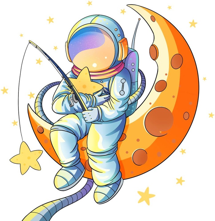 宇航员太空插画图片