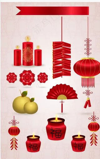 矢量金色新年元素图片