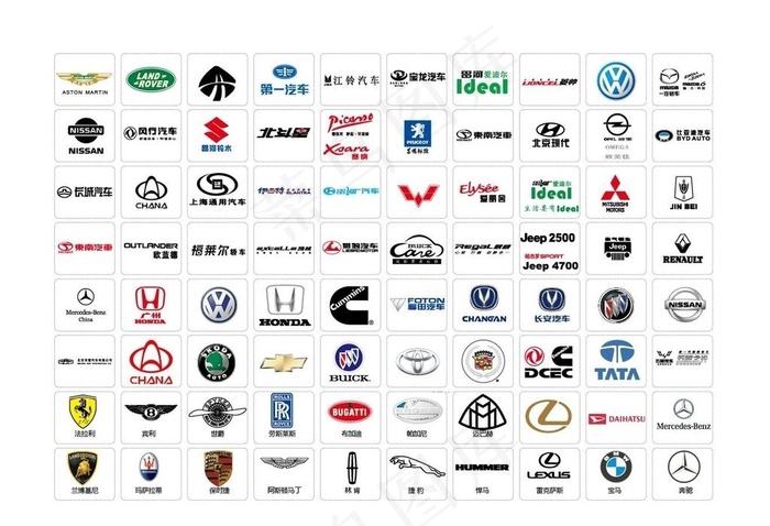汽车LOGO大全图片ai矢量模版下载