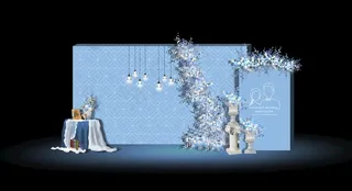 手绘婚礼 花艺 玫瑰 白色花图片