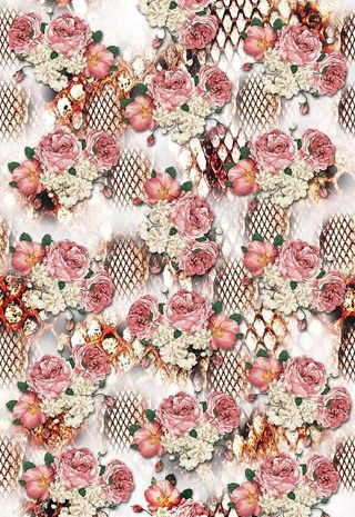 蛇纹花卉图案四方连续无缝连接图片