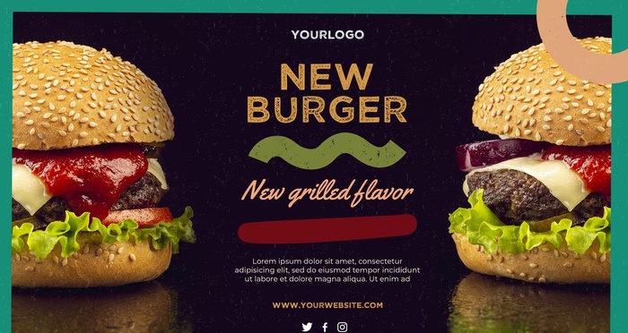 汉堡餐厅宣传横幅图片