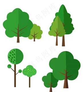 矢量绿树图片