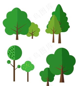 矢量绿树图片