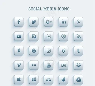 闪亮的社交媒体图标图片