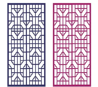 中式窗棂窗格边框PSD分层素材图片