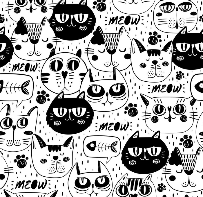 可爱卡通矢量猫图片