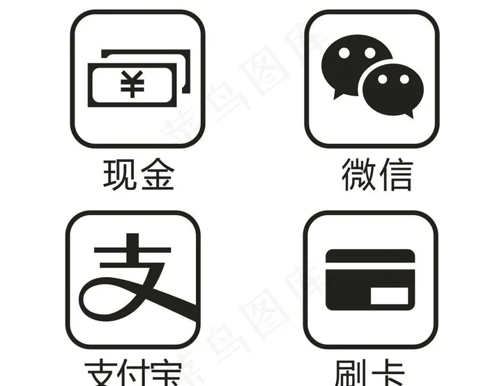 现金 微信 支付宝 刷卡图片cdr矢量模版下载