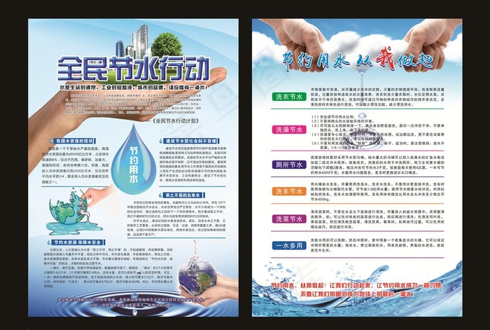 节约用水图片(210X297)cdr矢量模版下载