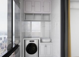 阳台洗衣机柜图片