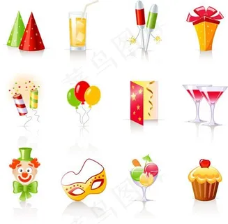 节日庆祝图标矢量素材图片