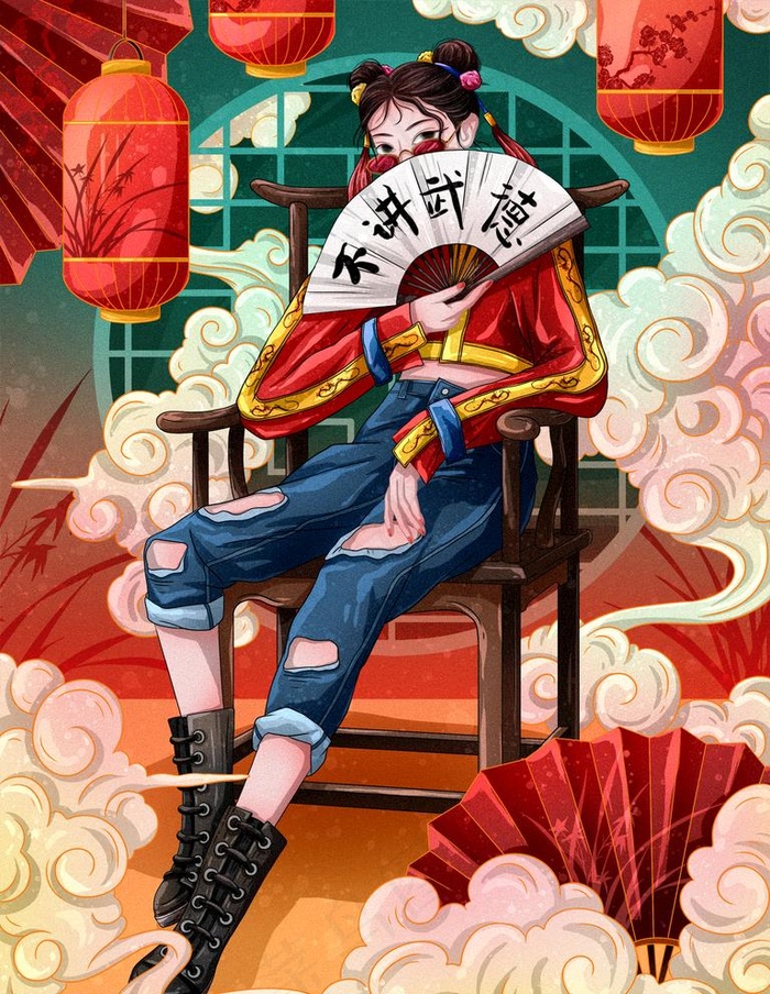国潮图片(2362x3150)psd模版下载