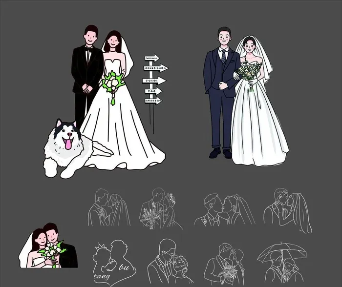 婚礼男女头像LOGO图片