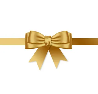 金色蝴蝶结装饰素材图片