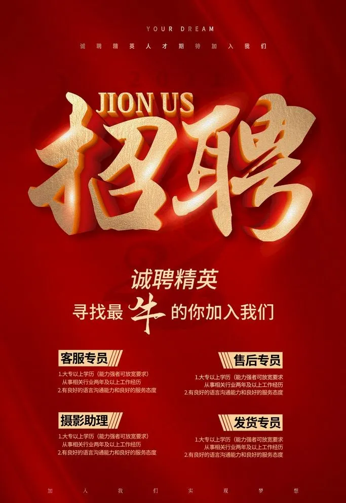 招聘海报图片(3543X5315(DPI:300))psd模版下载