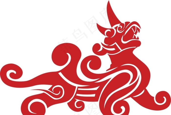 獬豸 矢量图图片