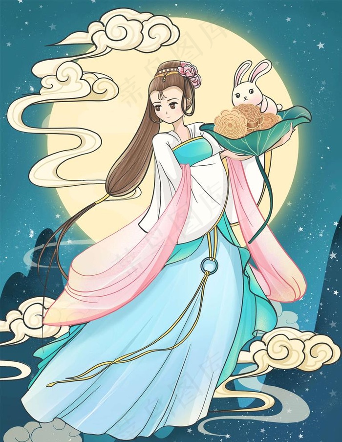 中秋插画图片(3543x4724)psd模版下载