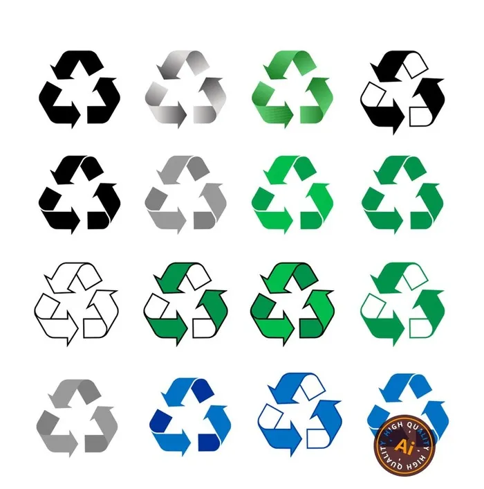 循环回收图标素材图片ai矢量模版下载