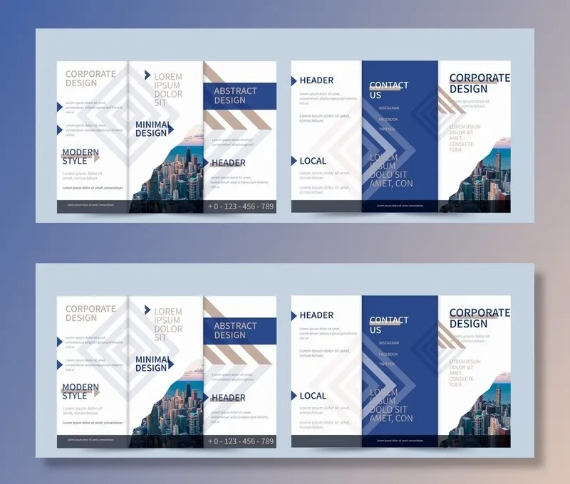 三折页图片ai矢量模版下载