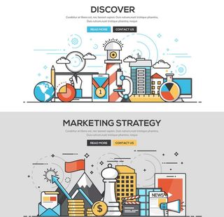 扁平化工作场景与人物图片