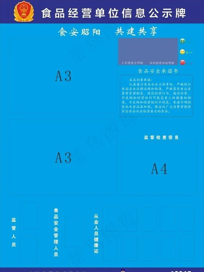 食品经营单位信息公示牌图片