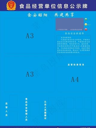 食品经营单位信息公示牌图片