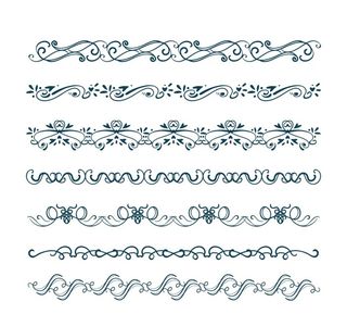 复古蓝色花纹花边图片