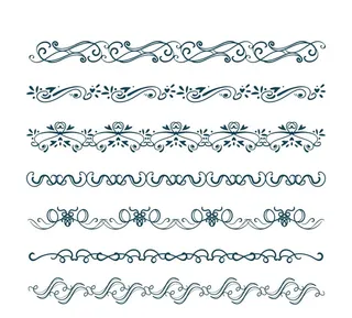 复古蓝色花纹花边图片