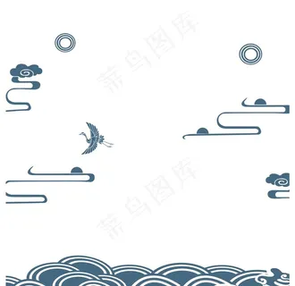 中国风祥云白鹤古风背景图片