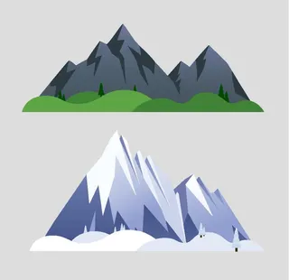 矢量 山峰 雪山 素材 元素图片