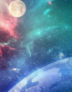 太空里的月亮背景图片 太空里的月亮背景图片