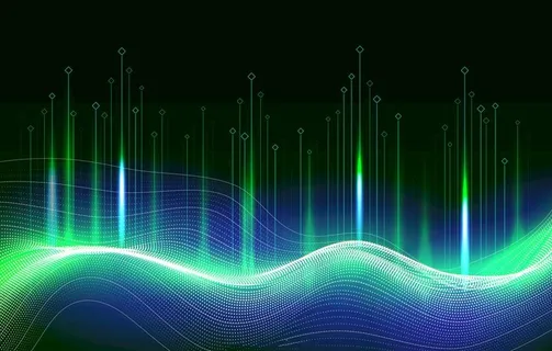 高端科技感创意蓝绿色海报背景图片