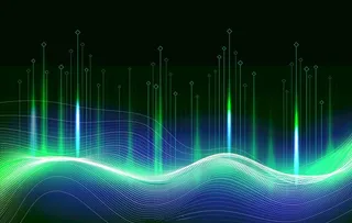 高端科技感创意蓝绿色海报背景图片