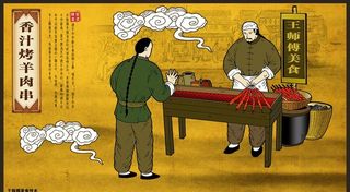 烧烤复古图图片