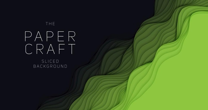 绿色抽象渐变剪纸图片