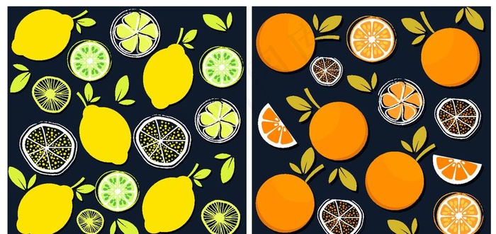 彩色水果无缝背景图片