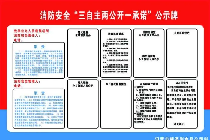消防安全三自主两公开一承诺公示图片(8583x3858)psd模版下载