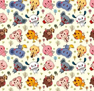 卡通小象背景底纹图片