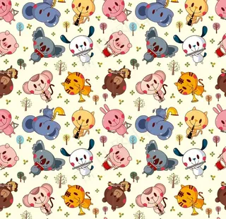卡通小象背景底纹图片