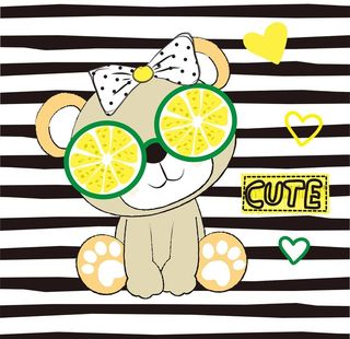 可爱柠檬眼镜小熊图片