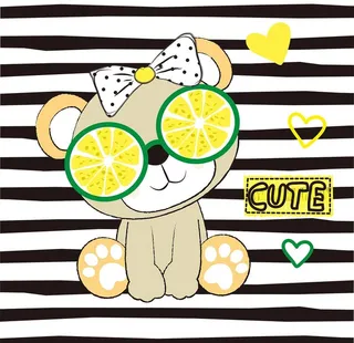 可爱柠檬眼镜小熊图片