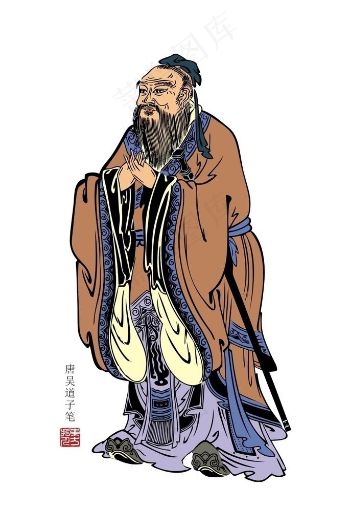 孔子图片cdr矢量模版下载