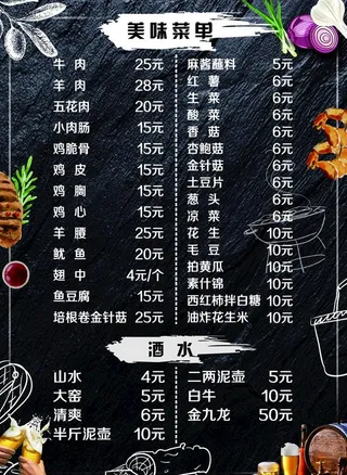 烧烤菜单图片