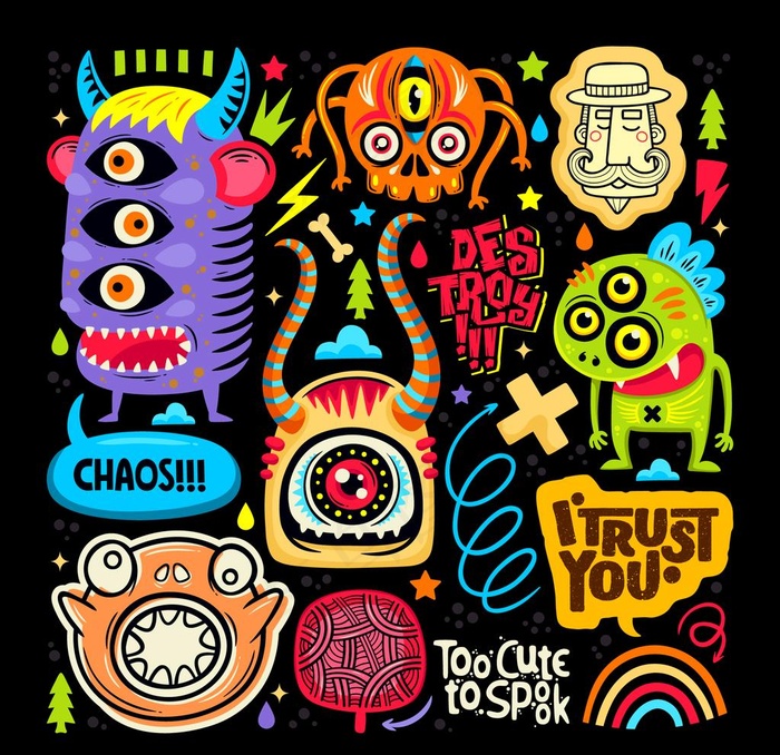 创意外星人插画设计图片