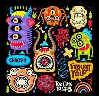 创意外星人插画设计图片