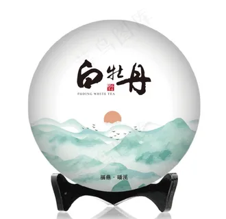 福鼎白茶白牡丹绵纸饼纸包装设计图片