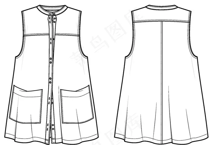 服装款式图片ai矢量模版下载